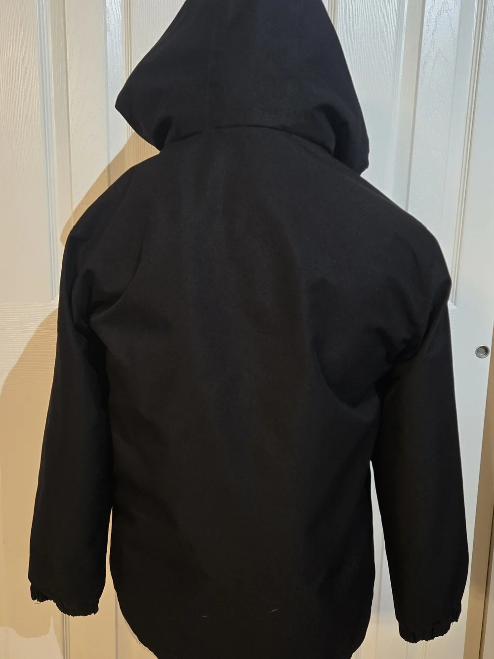 Boys Swiss Tech Black Hooded Raincoat/snowcoat - 2 Zip Front